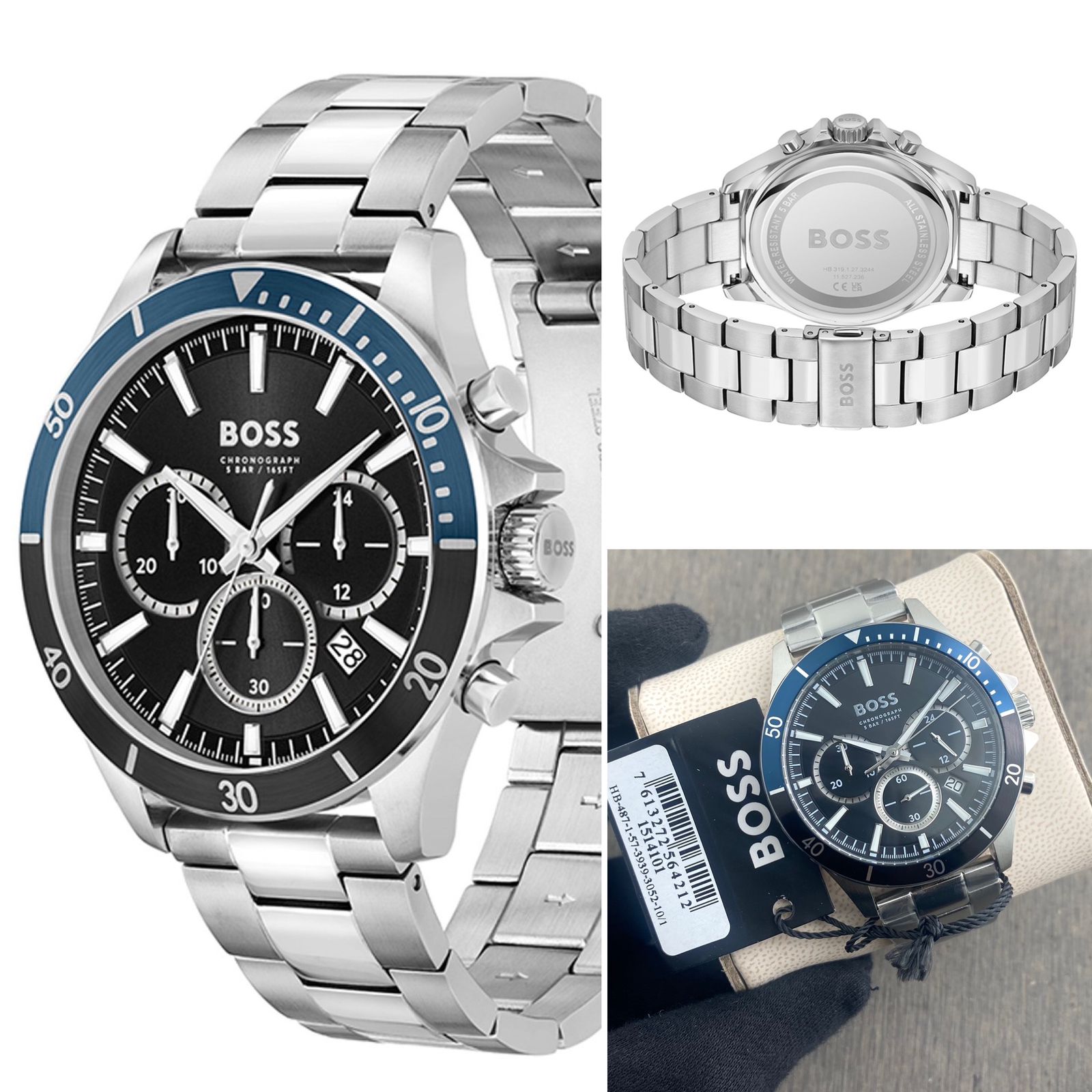 Boss Velocity Black Dial Chronograph