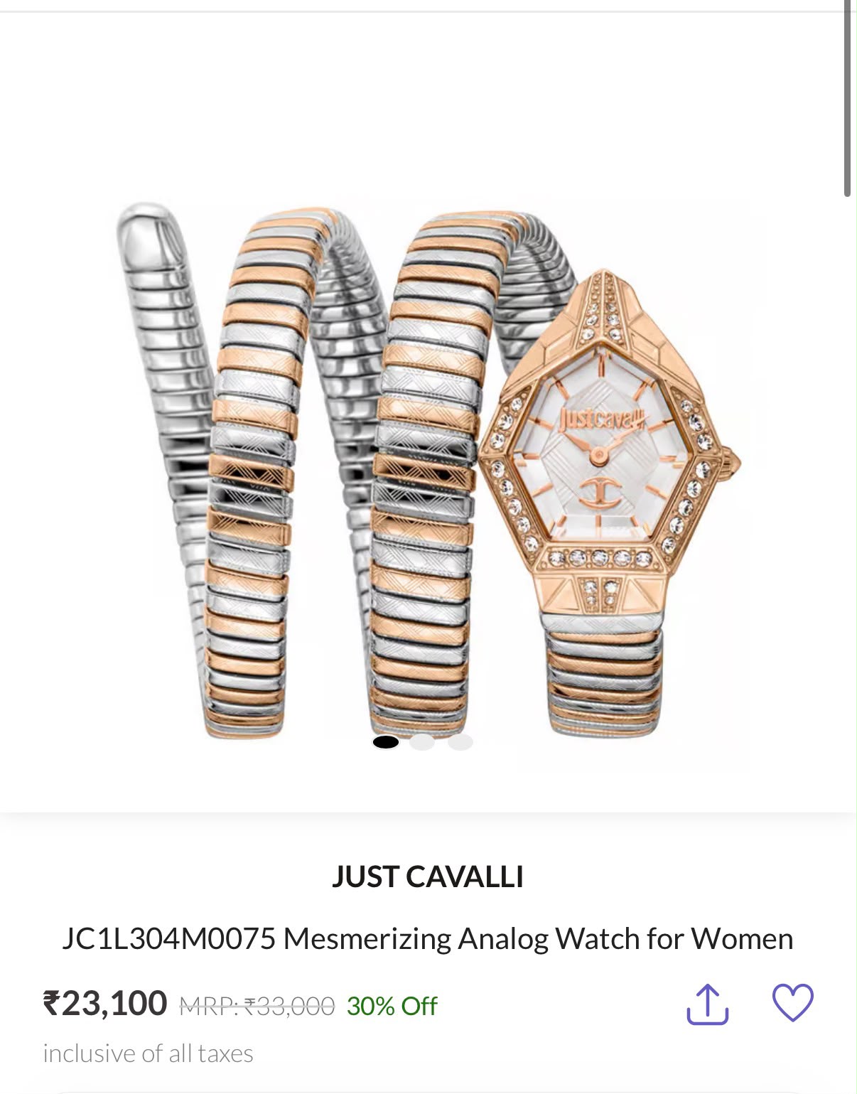 Just Cavalli Quartz White Dial