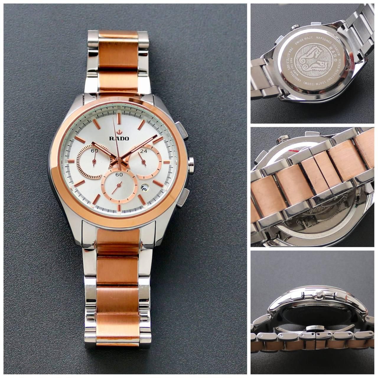 Rado HyperChrome White Golden Dial Chronograph