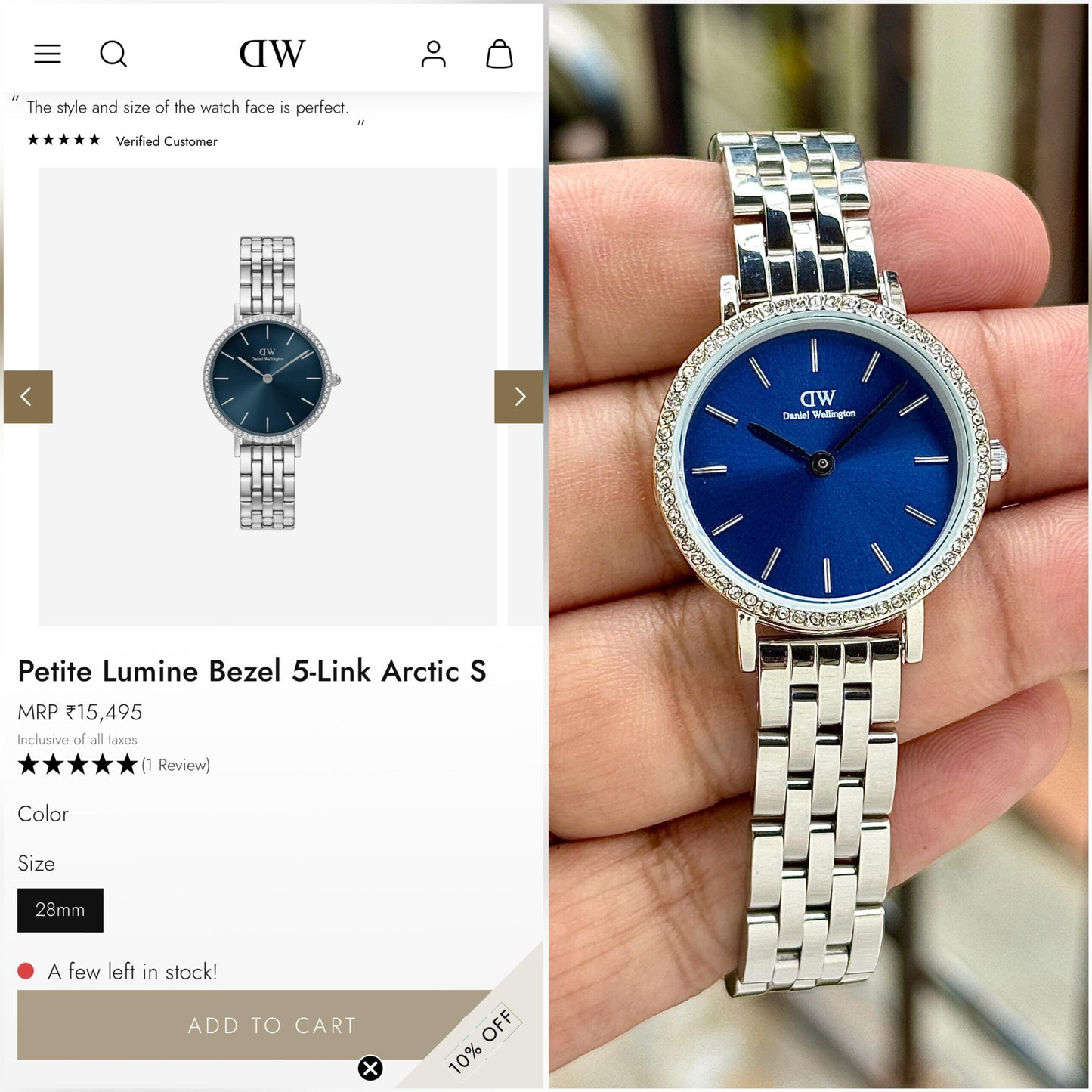 Daniel Wellington Petite Arctic Blue Sunray Dial