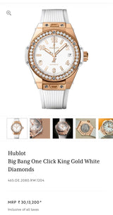 Hublot Big Bang One Click King White Diamond Dial