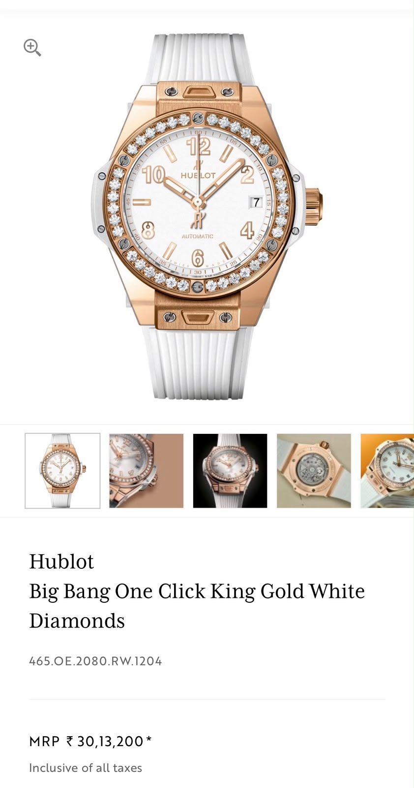 Hublot Big Bang One Click King White Diamond Dial