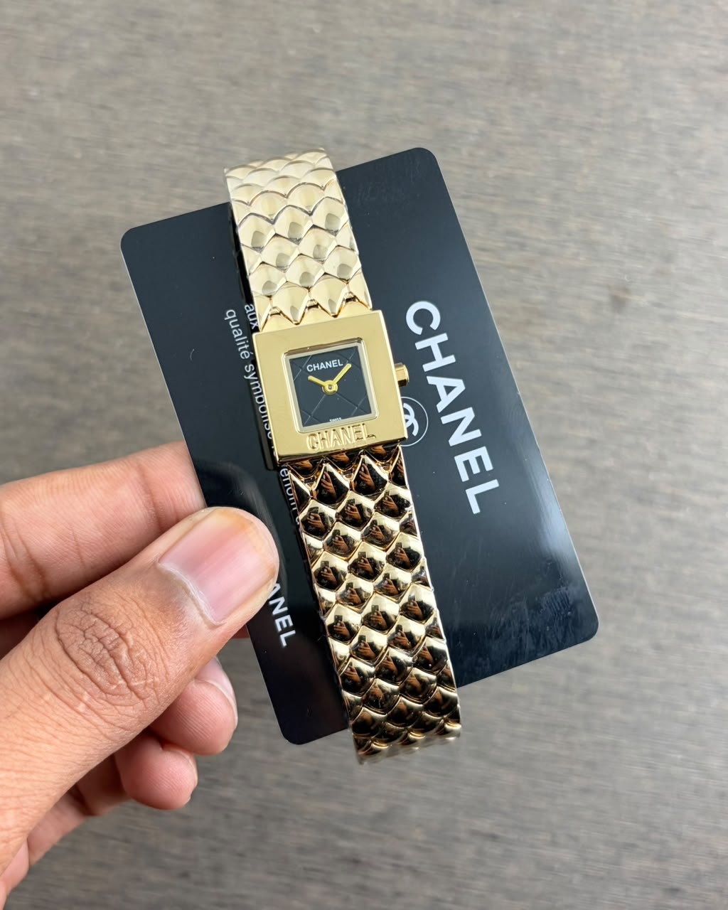 Chanel Square Dial Gold Tone