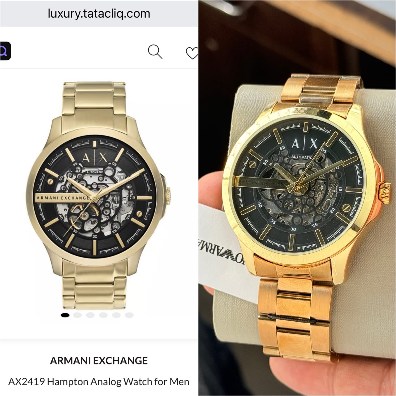 Armani Exchange Modern Automatic Gold Tone