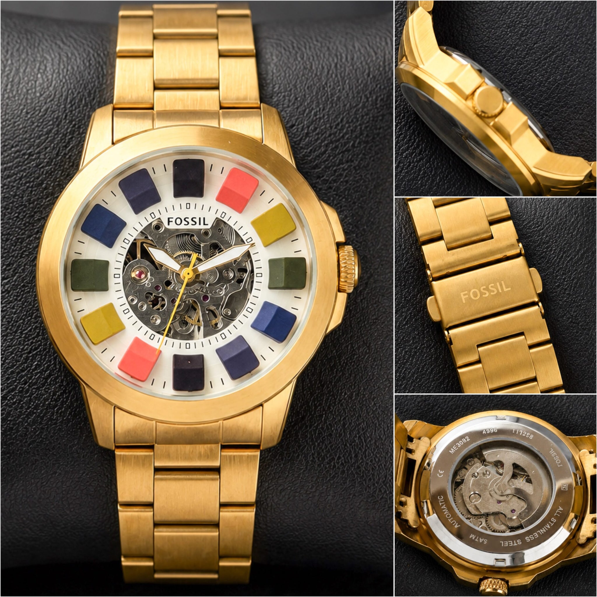 Fossil Skeleton Dial Automatic Gold