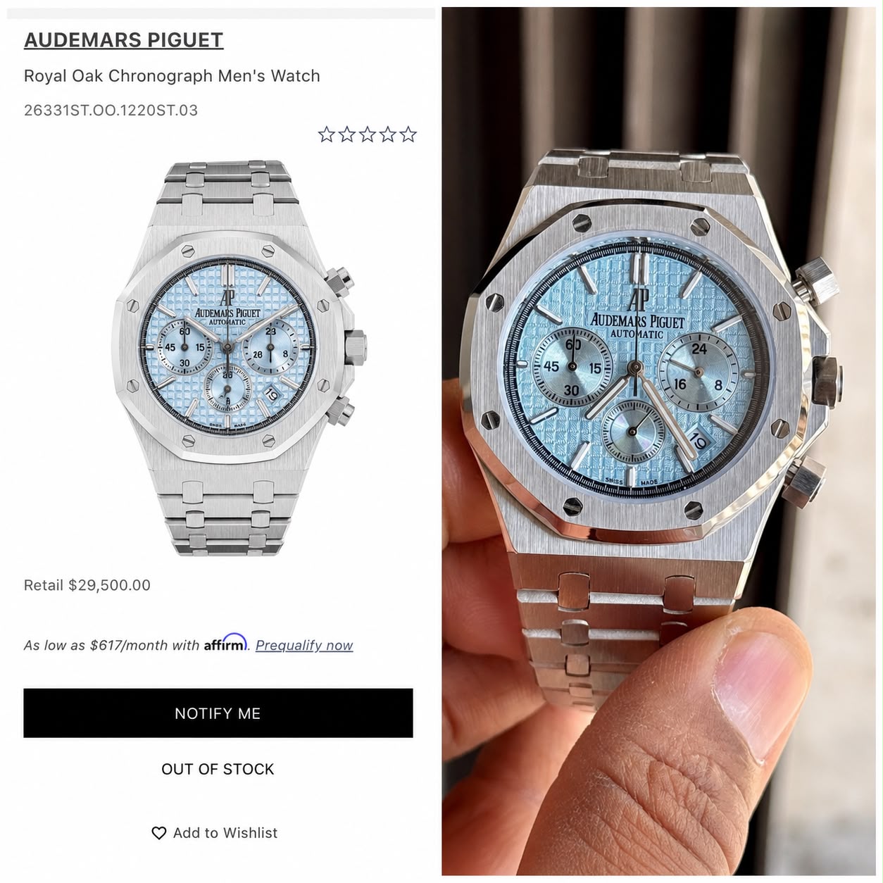 Audemars Piguet Royal Oak Blue Dial Chronograph