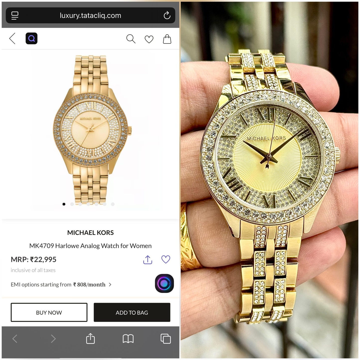 Michael Kors Harlowe Gold Sunray Dial
