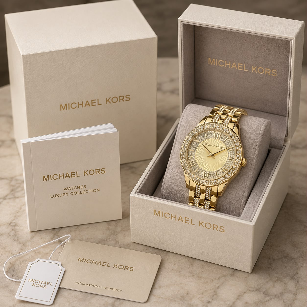 Michael Kors Harlowe Gold Sunray Dial