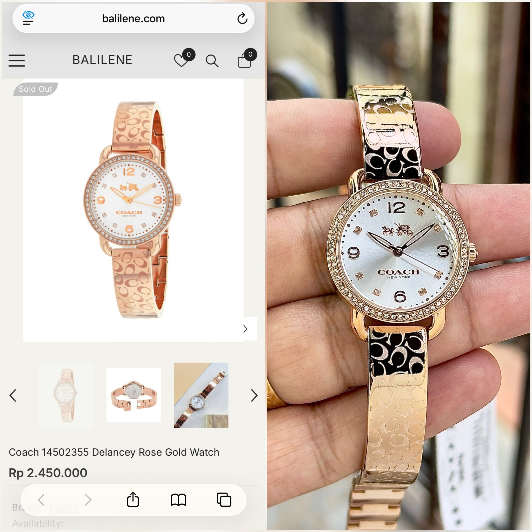 Coach Delancey Rose Gold-Tone