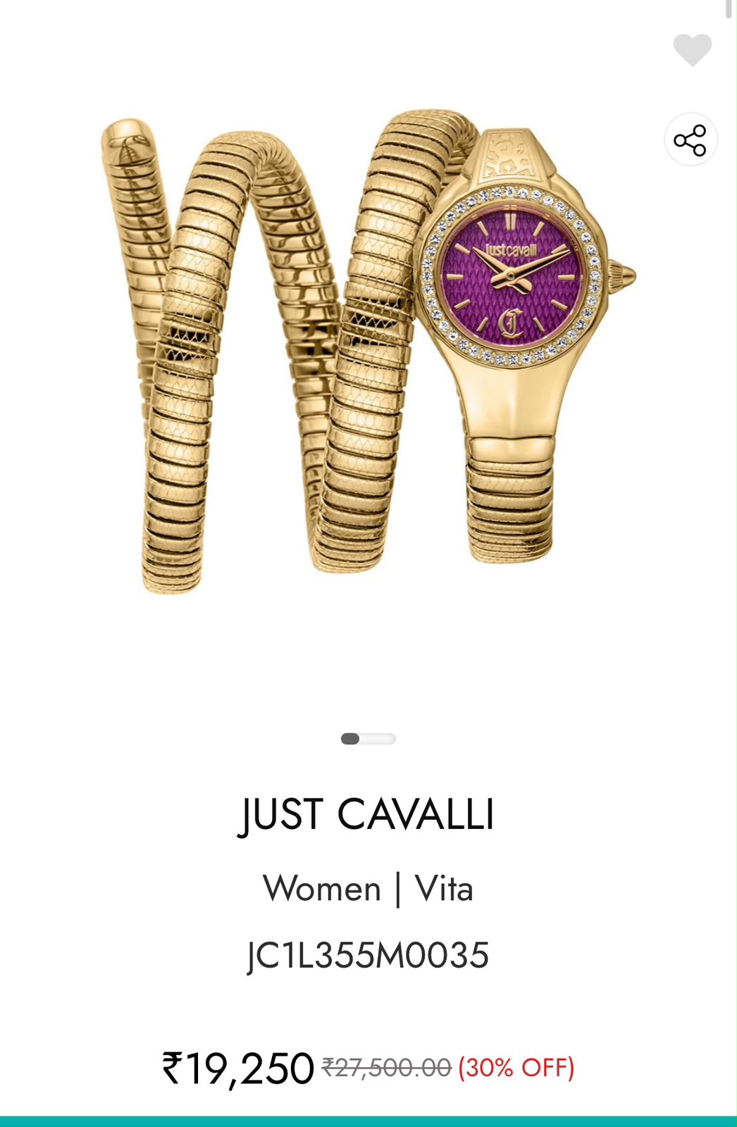 Just Cavalli Vita Purple Dial