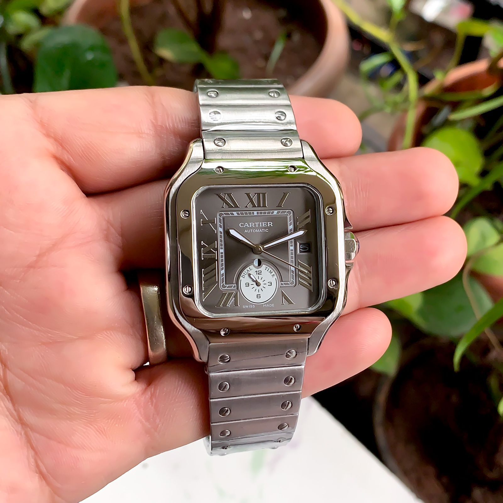 Cartier D’Santos White &amp; Grey Dial Automatic
