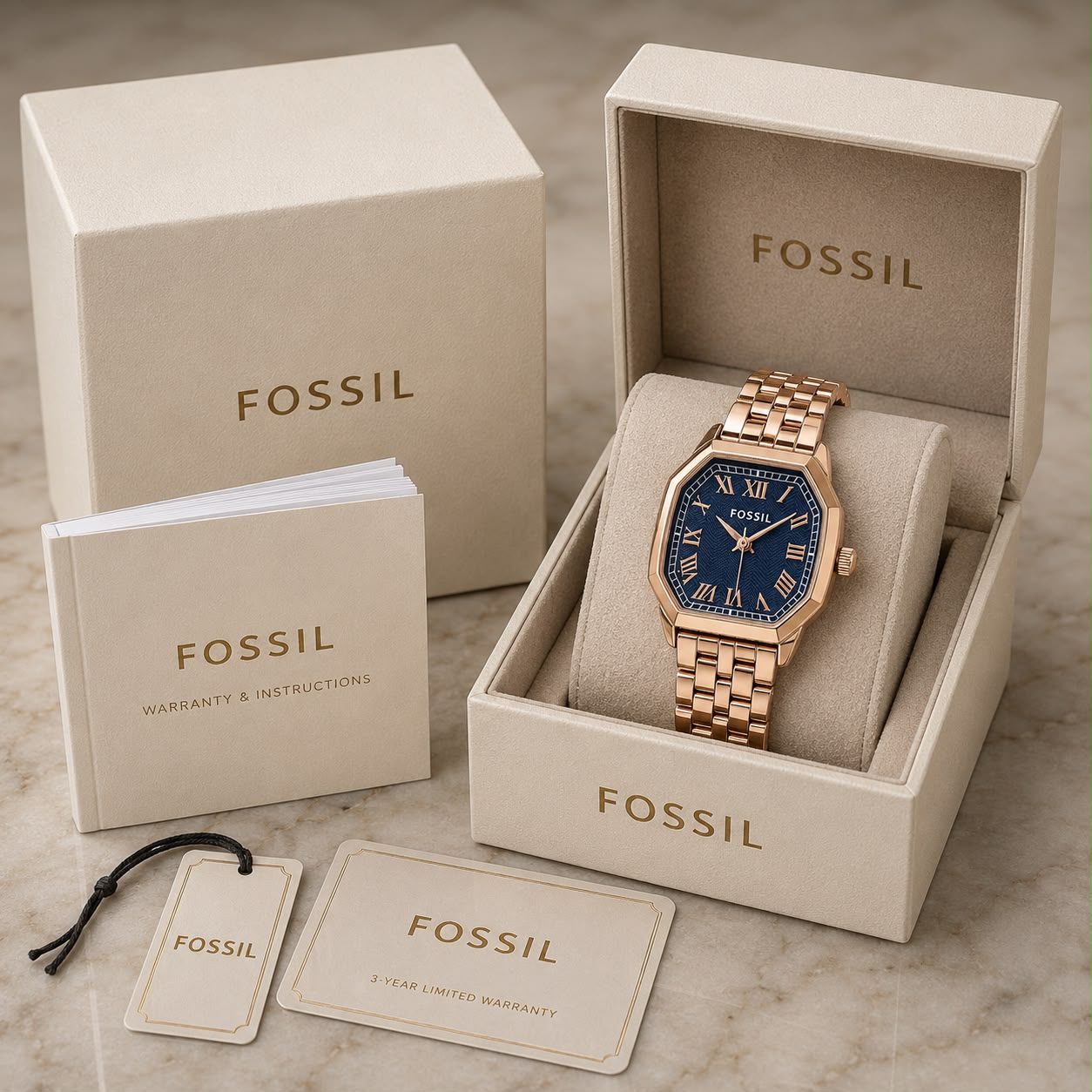 Fossil Harlow Series Blue Textured Dial
