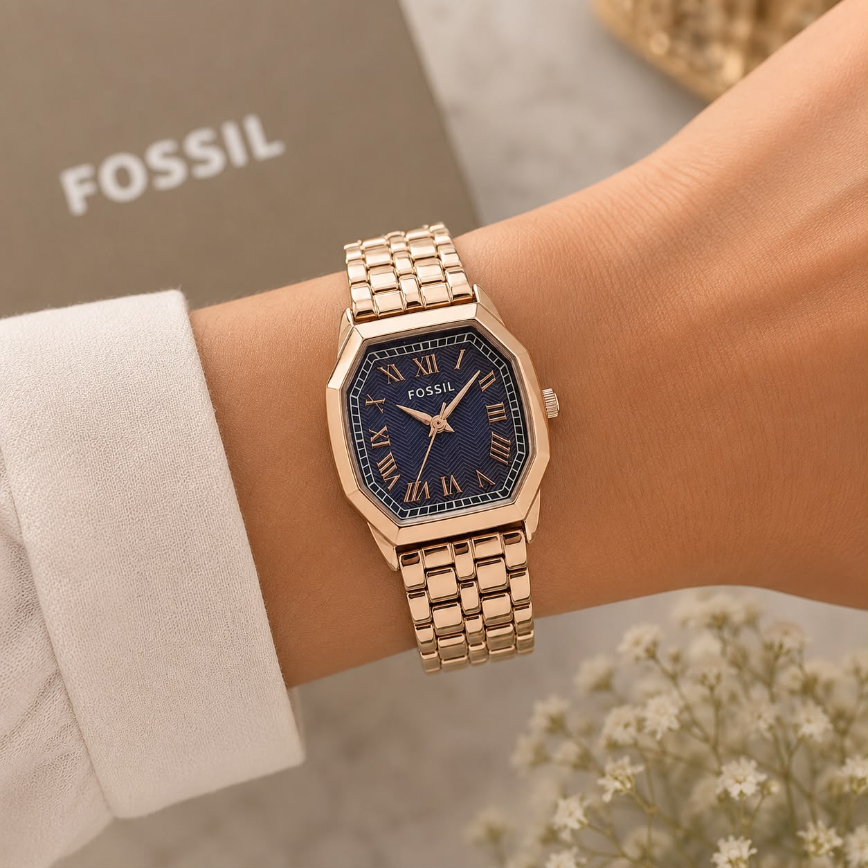 Fossil Harlow Series Blue Textured Dial