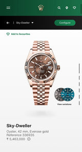 Rolex Sky-Dweller Rose Gold Tone