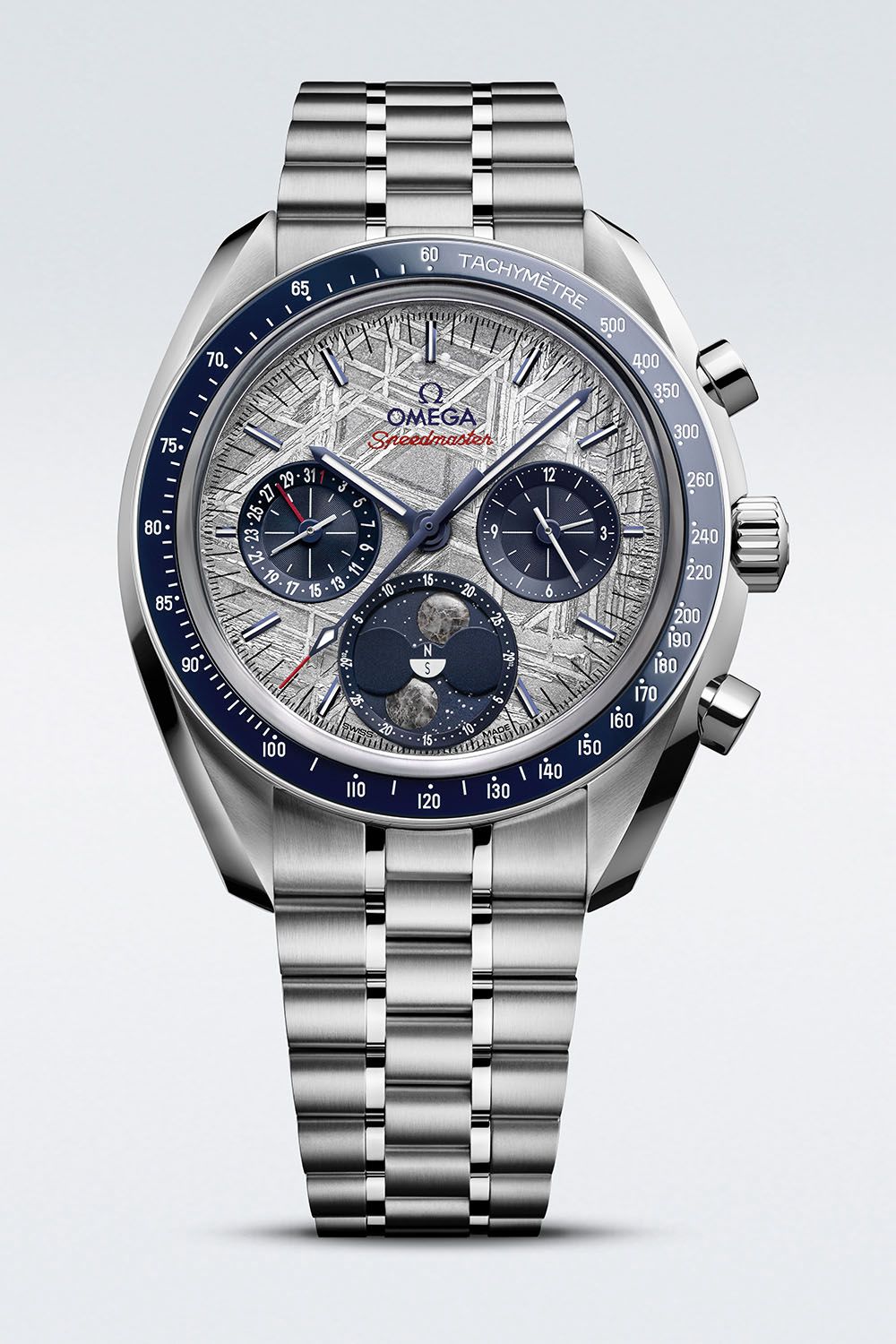 Omega Speedmaster Moonphase Grey Blue Dial