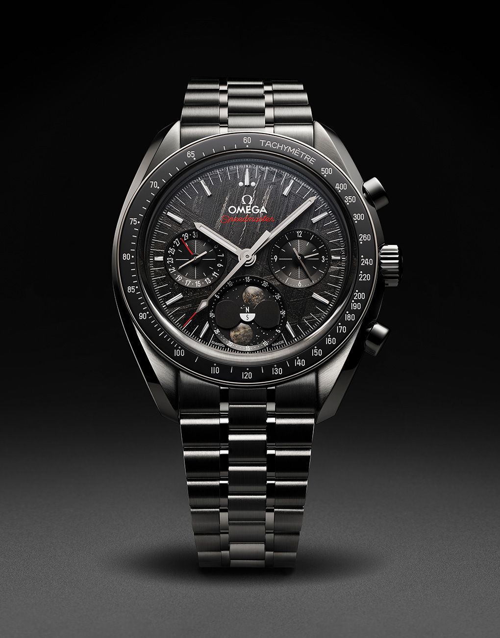 Omega Speedmaster Moonphase Meteorite Dial