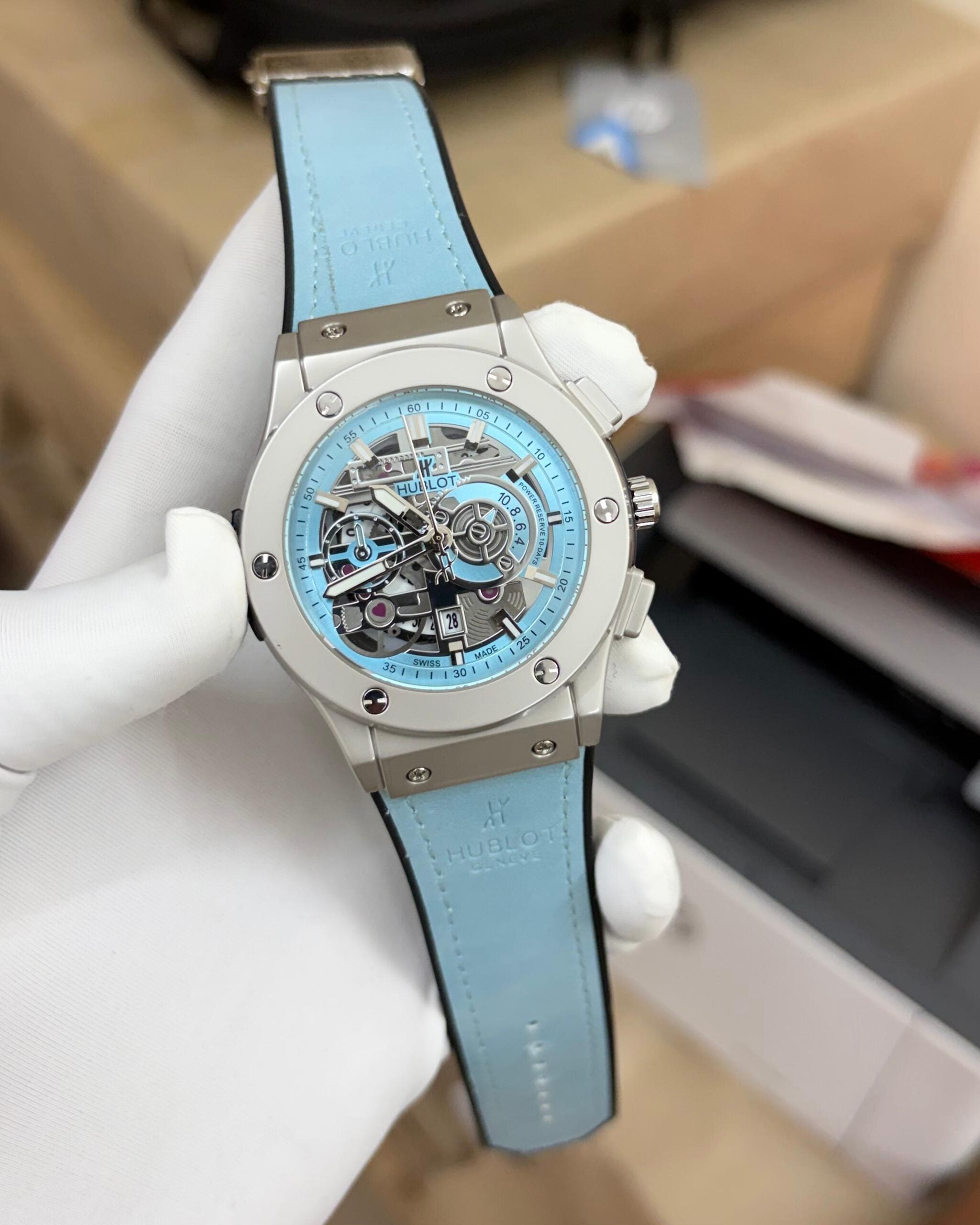 Hublot Ice Blue Leather Quartz