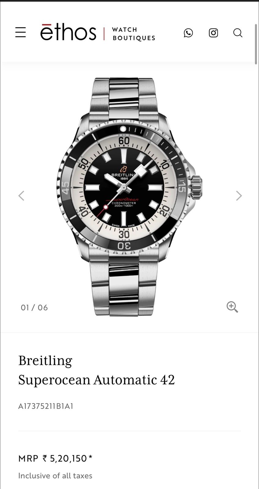 Breitling Superocean Black Dial Automatic