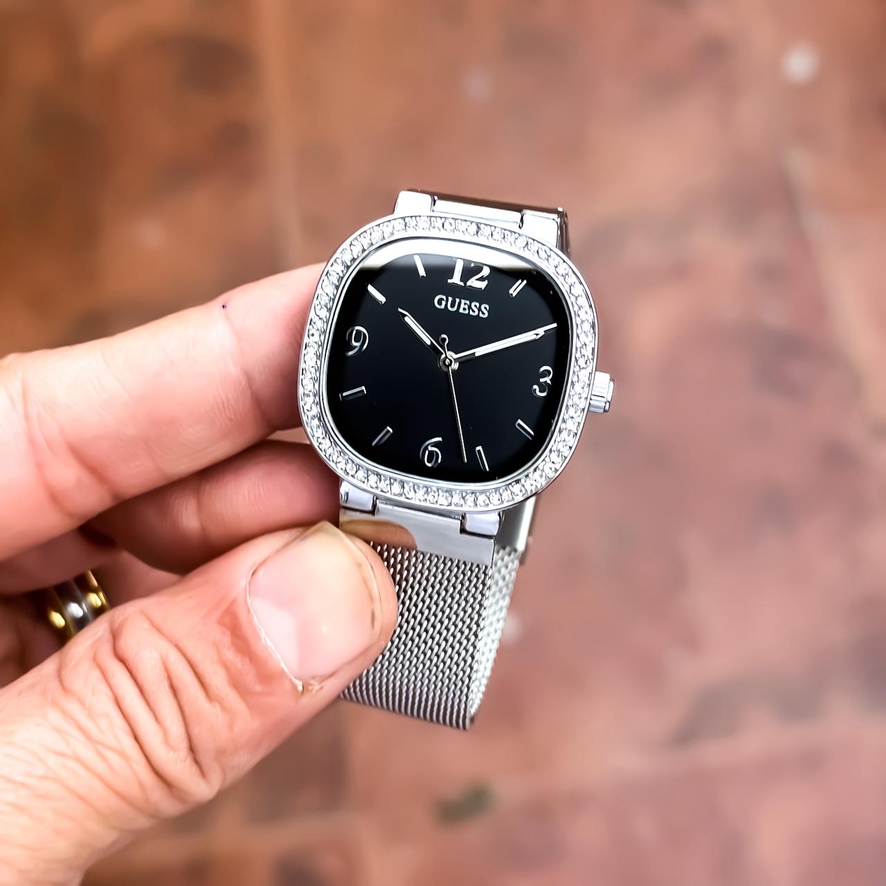 Guess Silver Black Dial