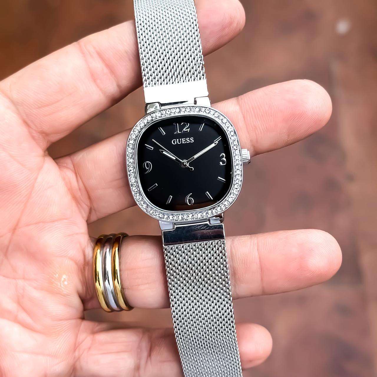 Guess Silver Black Dial