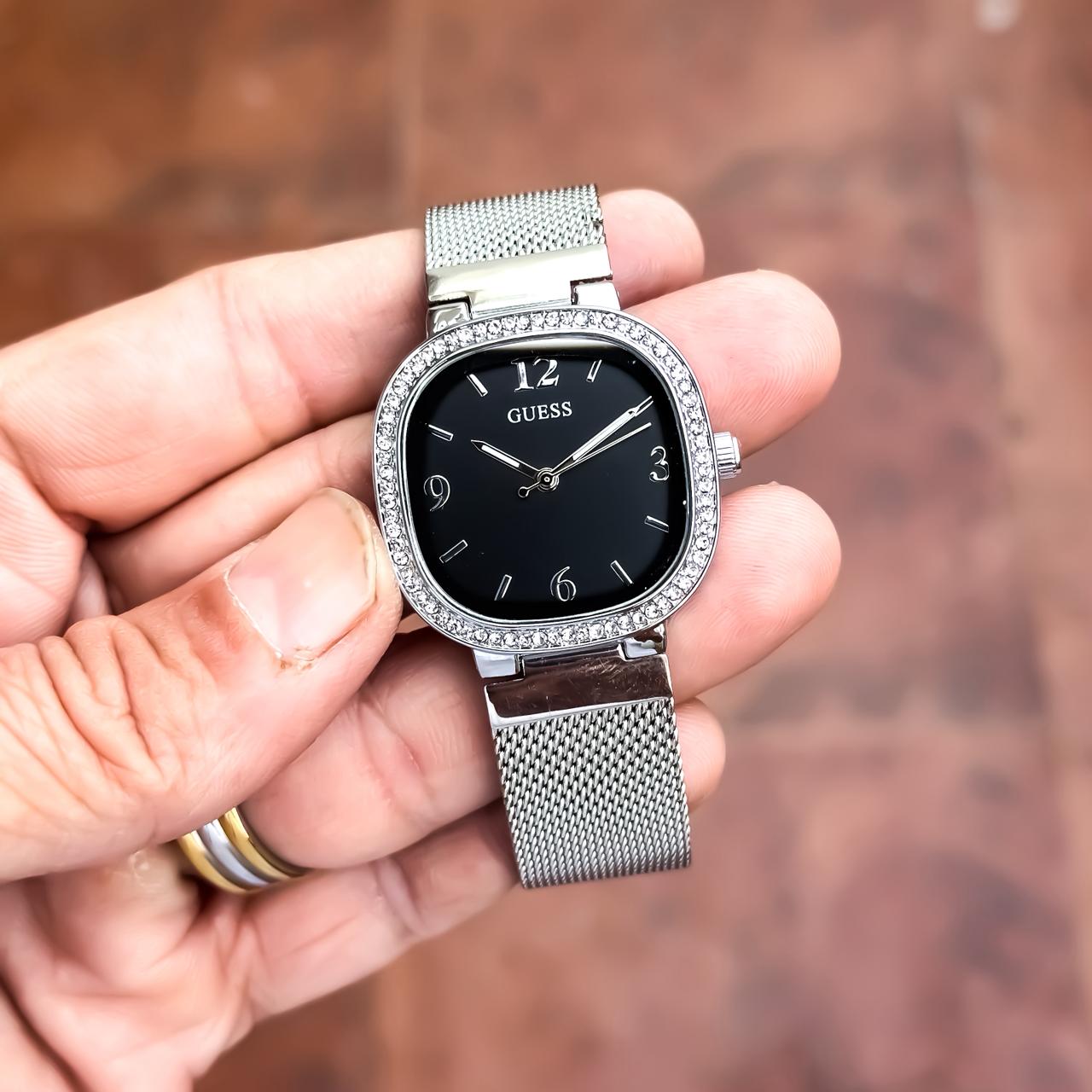 Guess Silver Black Dial