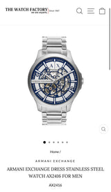Armani Exchange White &amp; Blue Dial