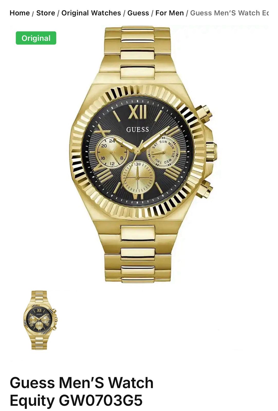 Guess Equity Black Analog Dial