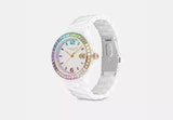 Coach Greyson White Ceramic Miyota Quartz