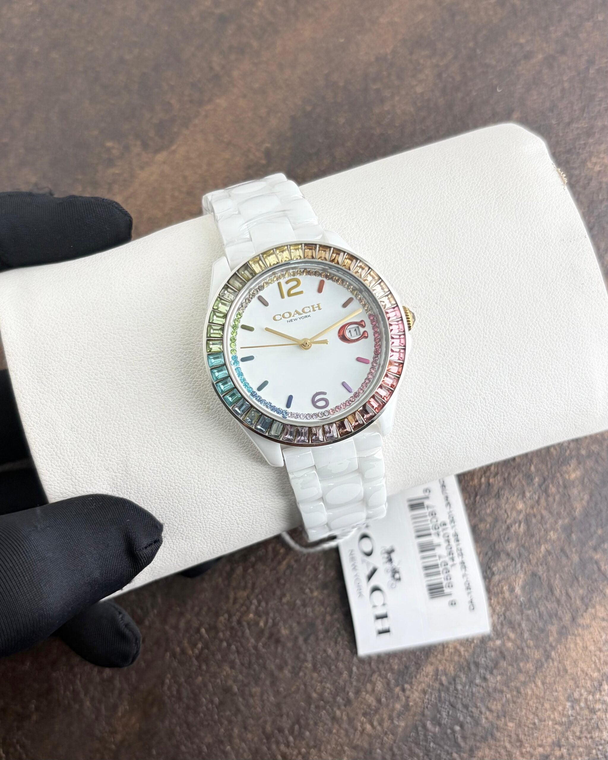Coach Greyson White Ceramic Miyota Quartz