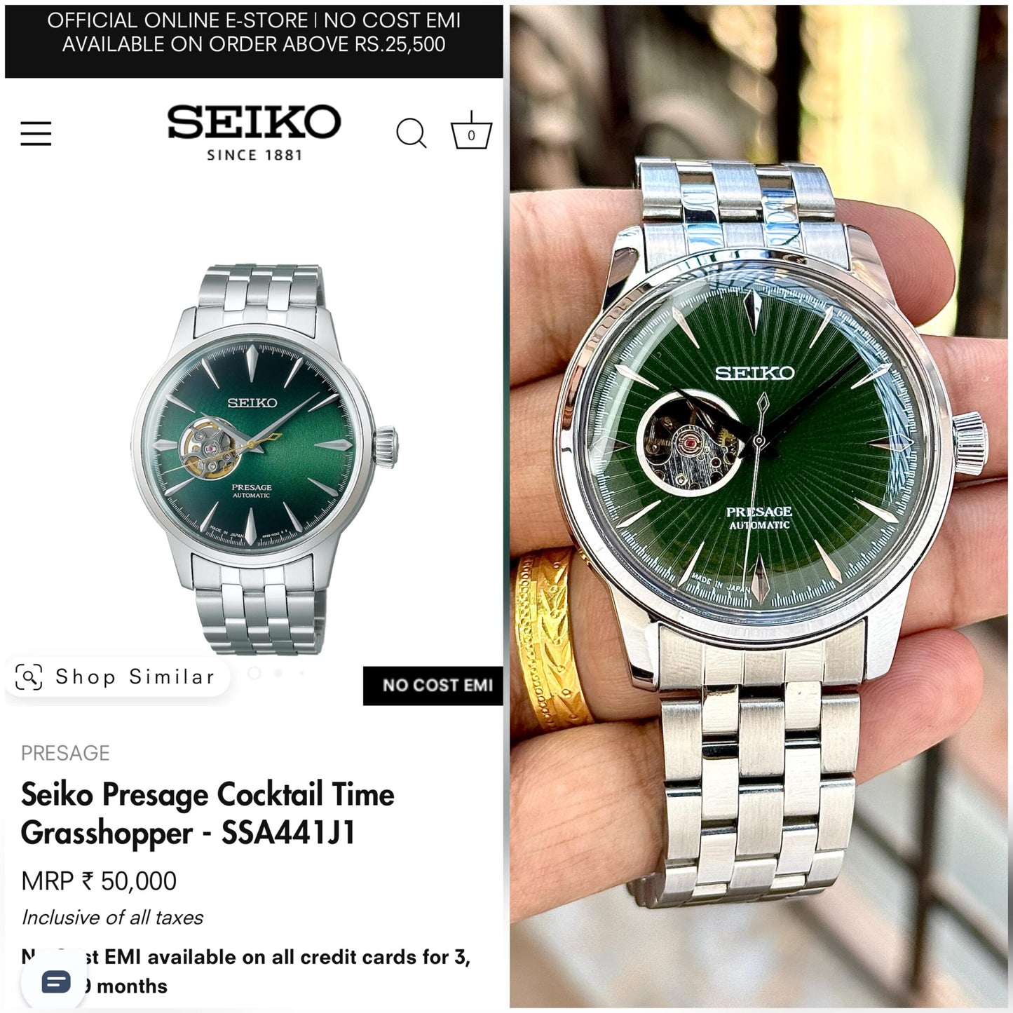 Seiko Presage Cocktail Time Grasshopper Automatic