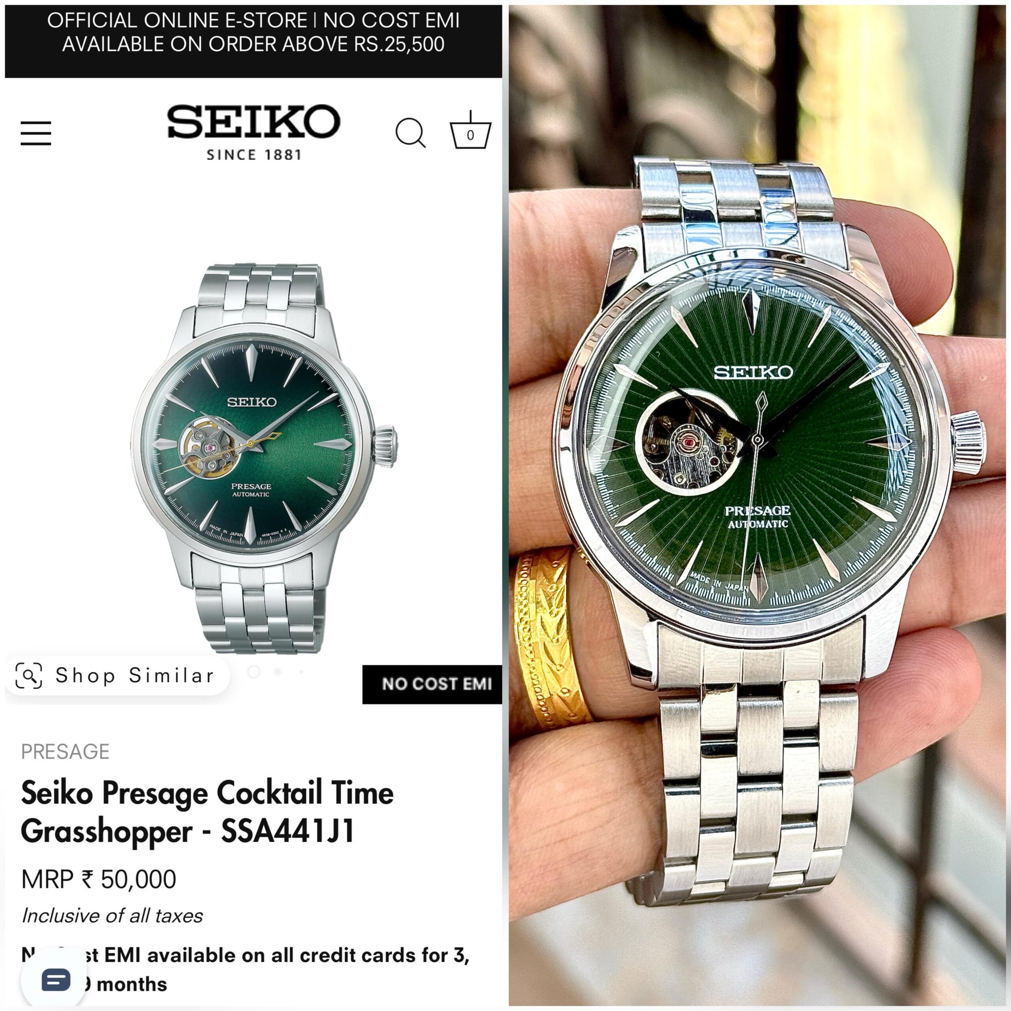 Seiko Presage Cocktail Time Grasshopper Automatic