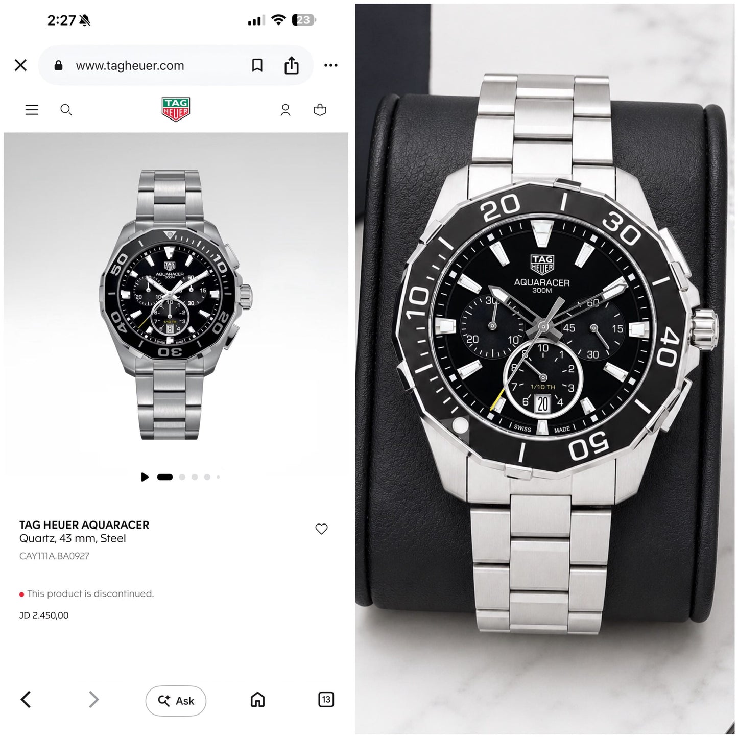 Tag Heuer Aquaracer Chronograph Black Quartz