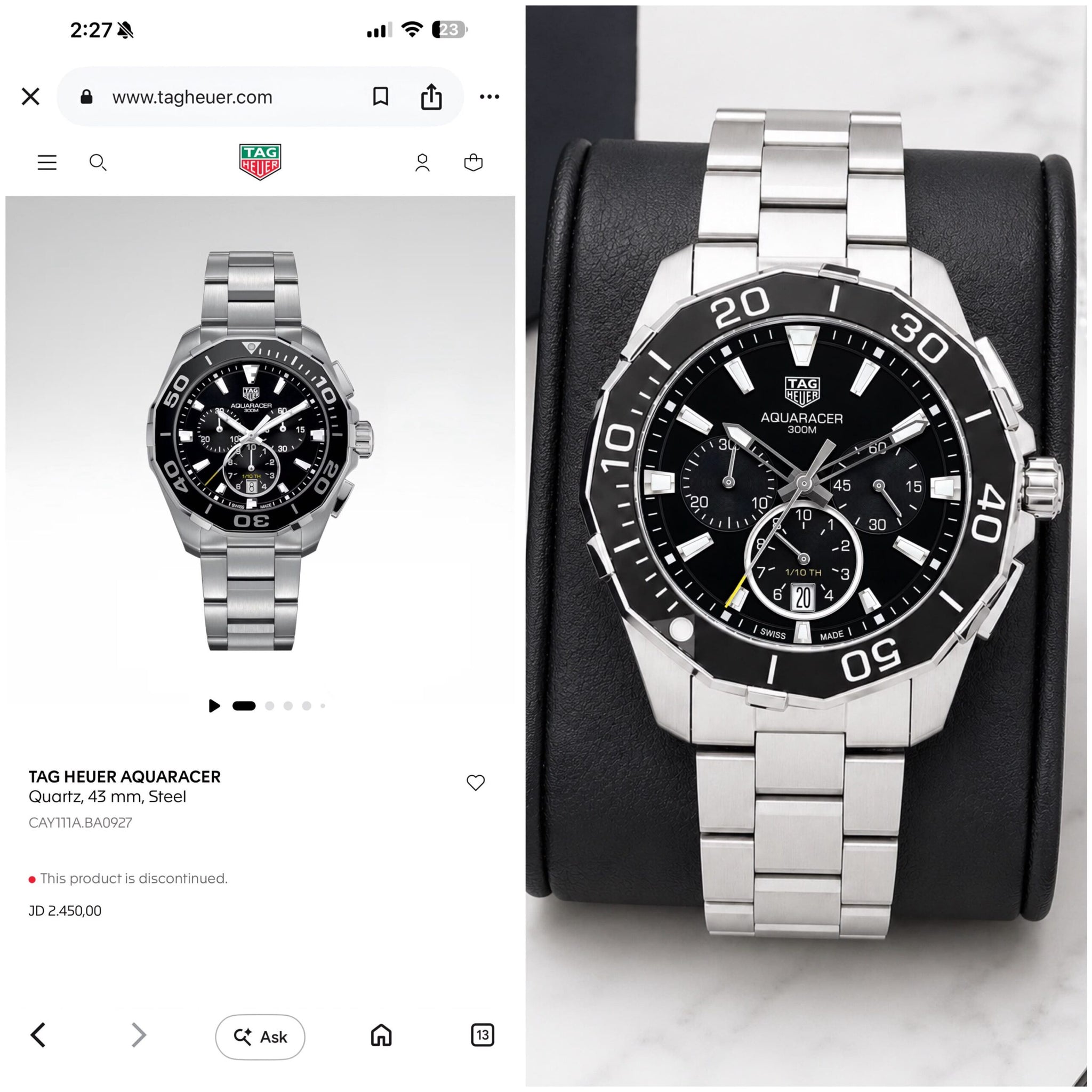 Tag Heuer Aquaracer Chronograph Black Quartz