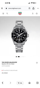 Tag Heuer Aquaracer Chronograph Black Quartz