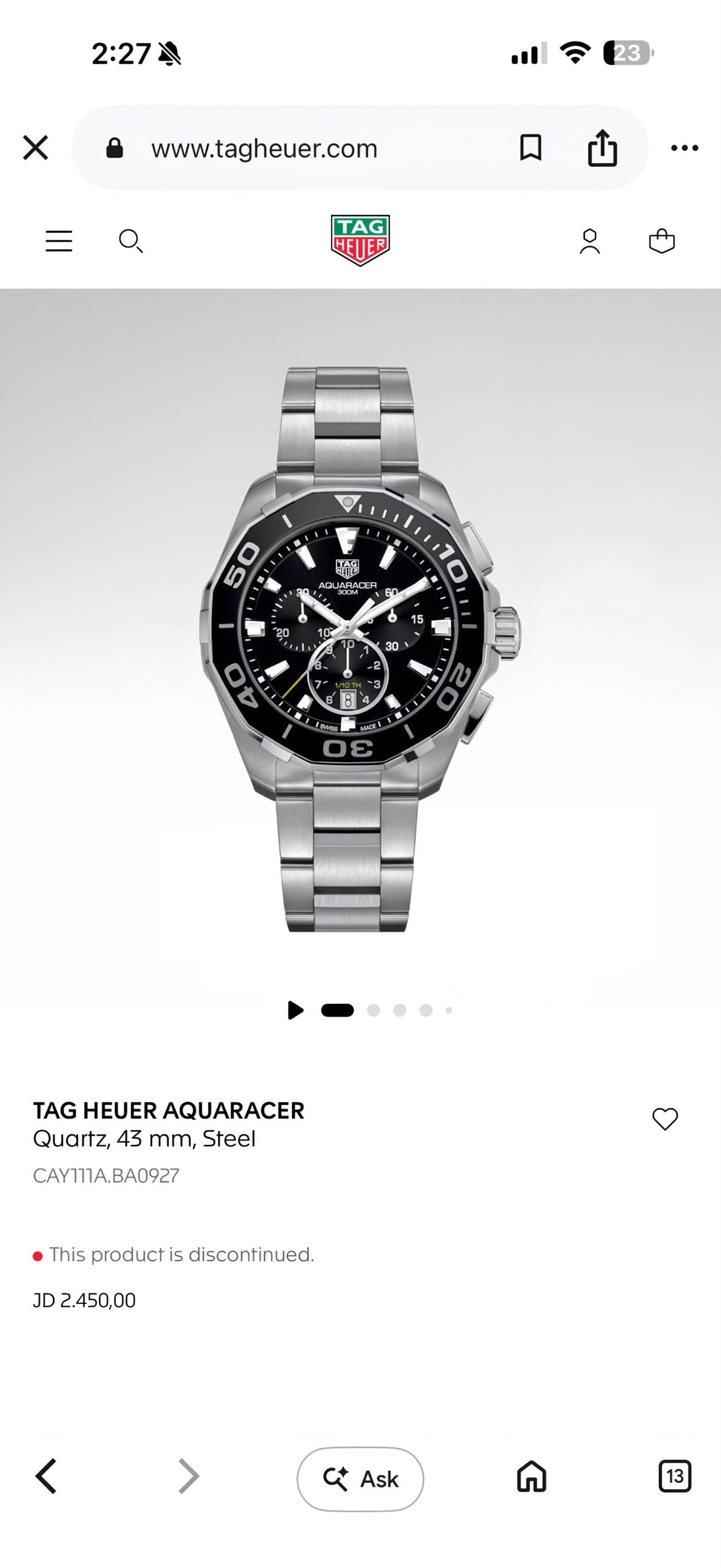 Tag Heuer Aquaracer Chronograph Black Quartz