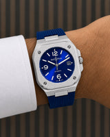 Bell &amp; Ross BR-05A Midnight Blue Silver Tone Automatic