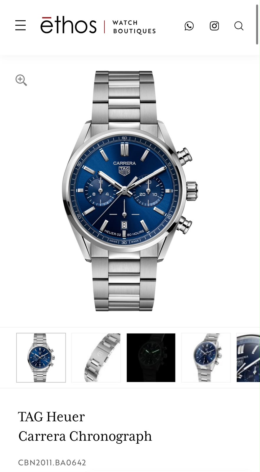 Tag Heuer Carrera Blue Dial Chronograph