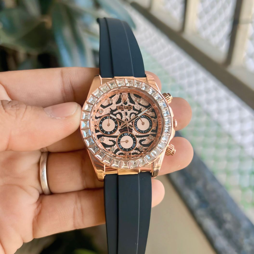 Rolex Tiger Rose Gold Rainbow chronograph