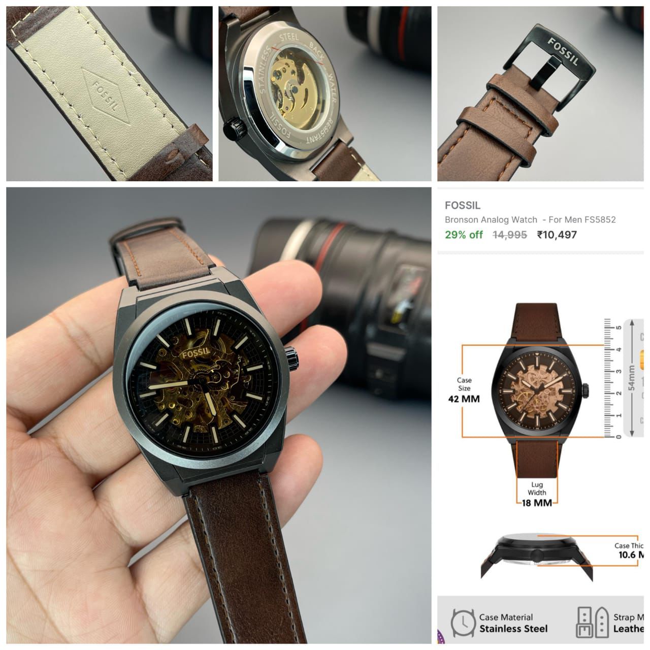 Fossil Brown Analog Dial Automatic