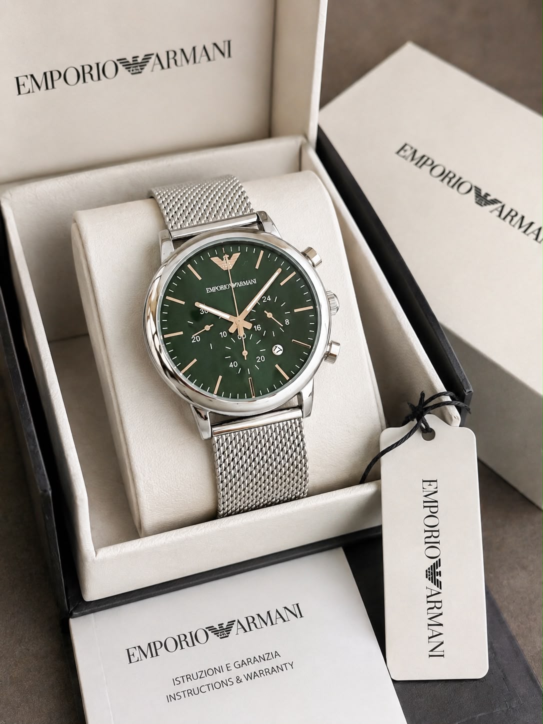 Emporio Armani Green Sunburst Dial Quartz