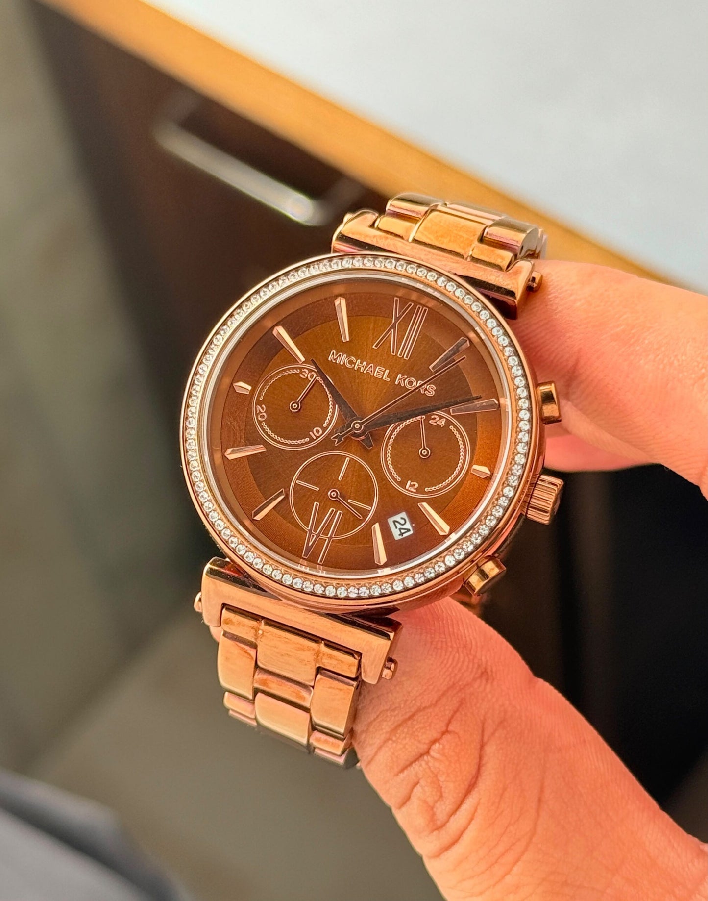 Michael Kors Sofie Chocolate Brown Dial
