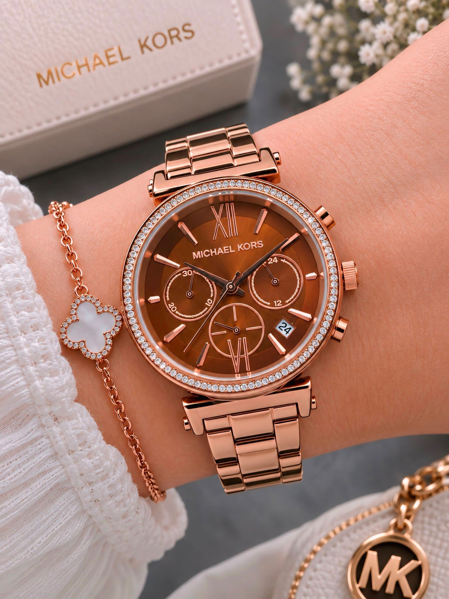 Michael Kors Sofie Chocolate Brown Dial