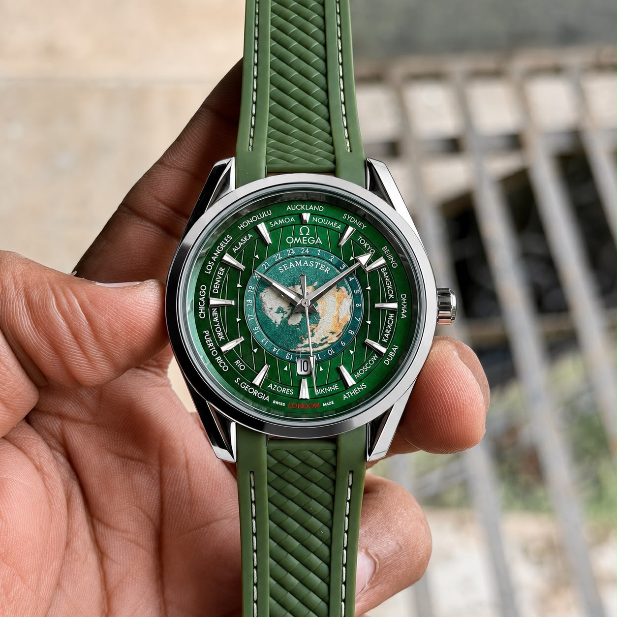 Omega Green Silicone Quartz