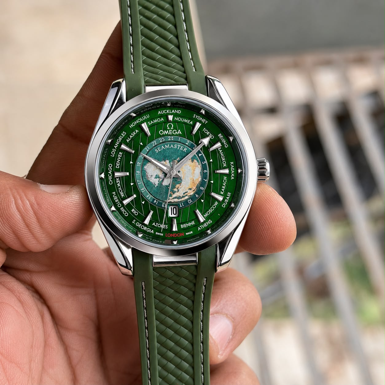 Omega Green Silicone Quartz