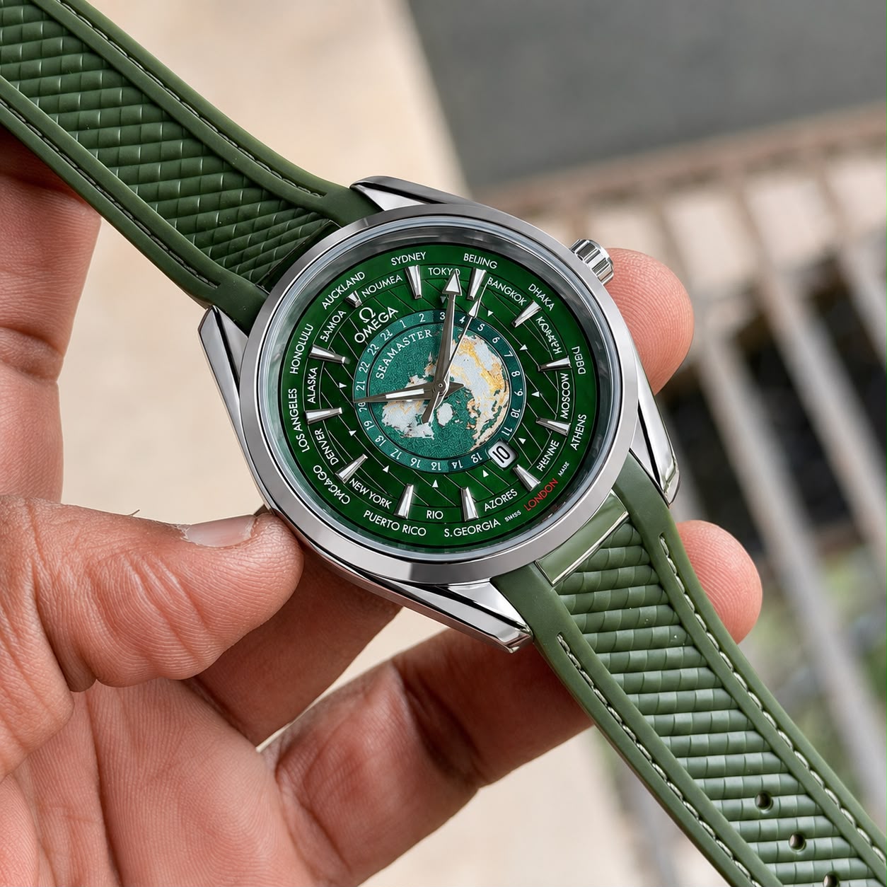 Omega Green Silicone Quartz