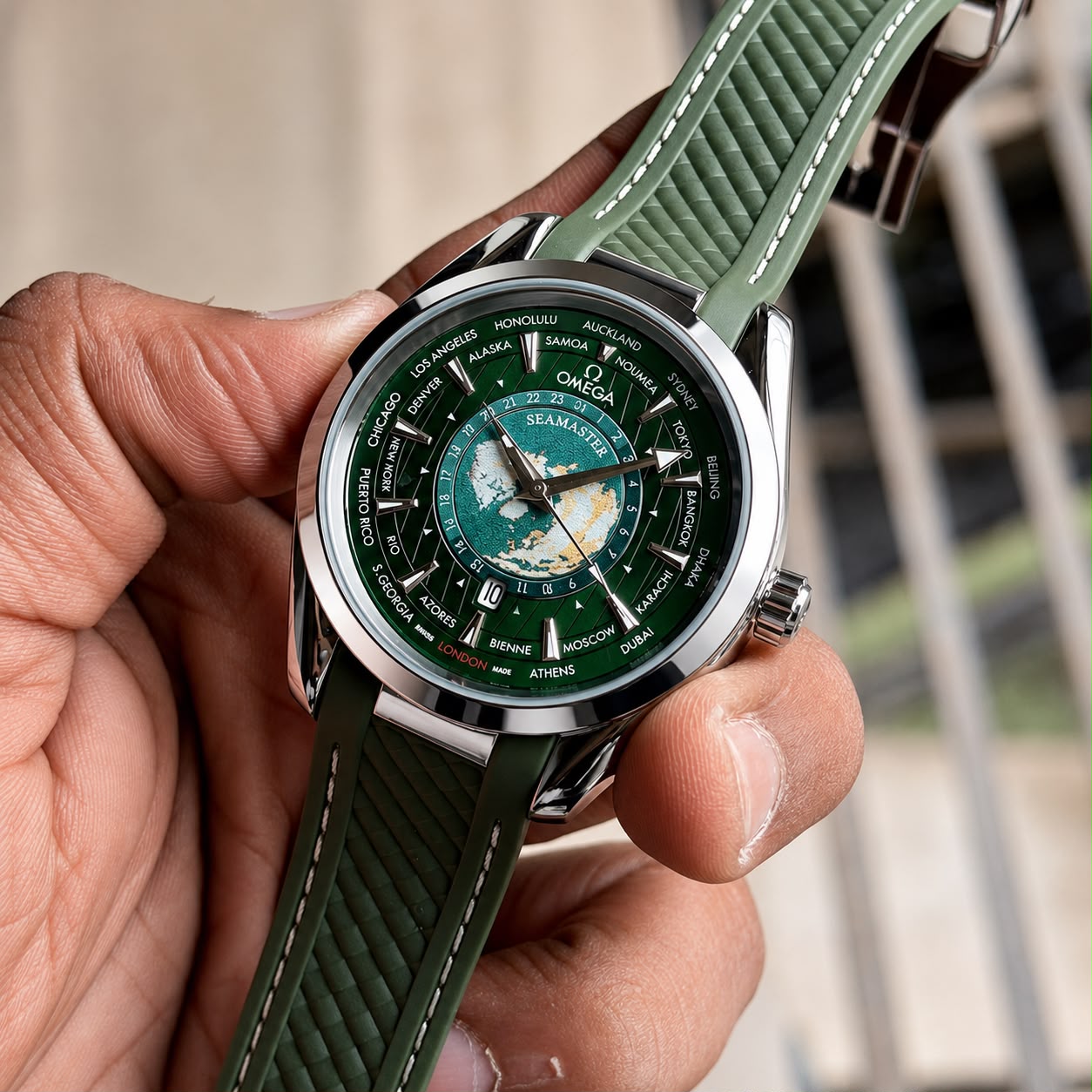 Omega Green Silicone Quartz