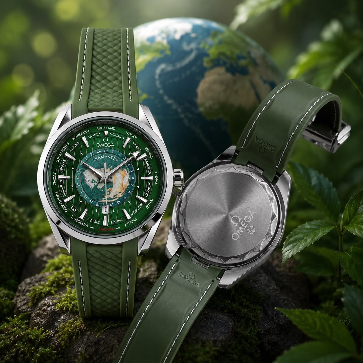 Omega Green Silicone Quartz