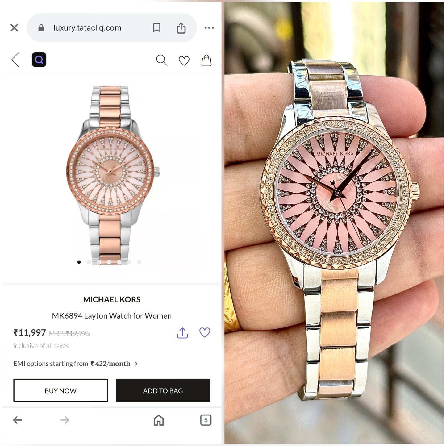 Michael Kors Layton Sunburst Pink Dial