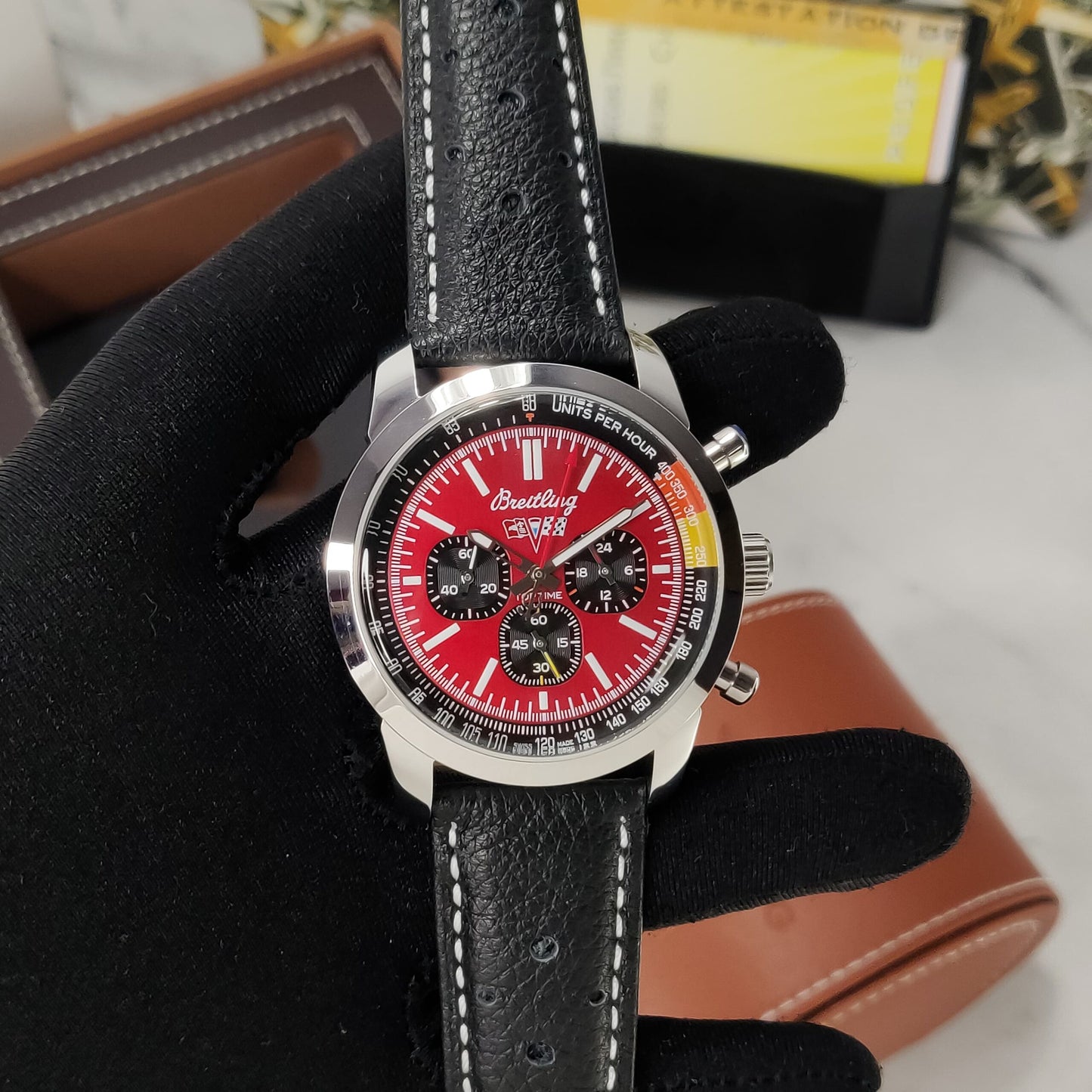 Breitling Top Time B01 Chevrolet Black &amp; Red Dial Chrono