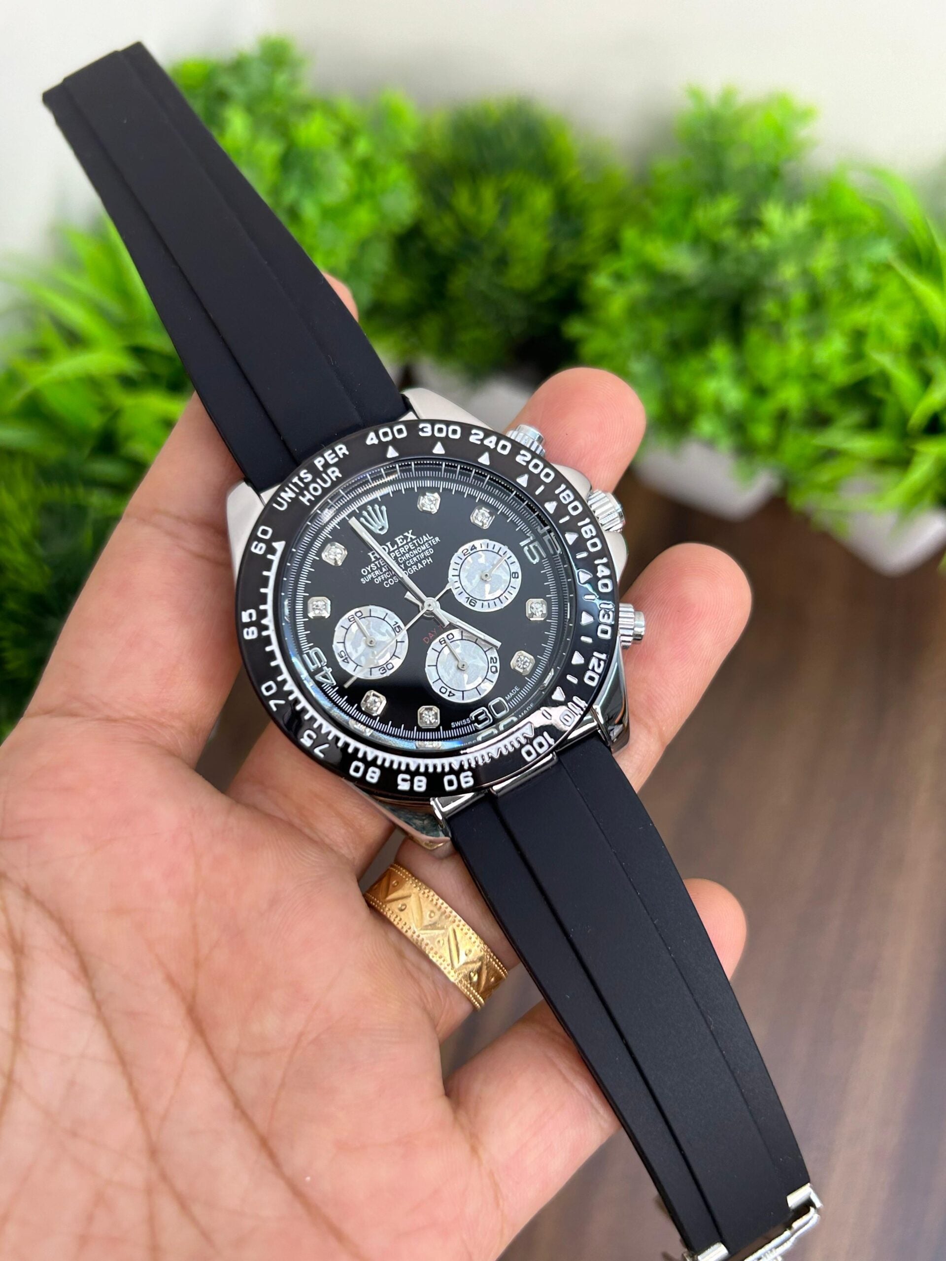 Rolex Daytona Silver &amp; Black Quartz Chronograph